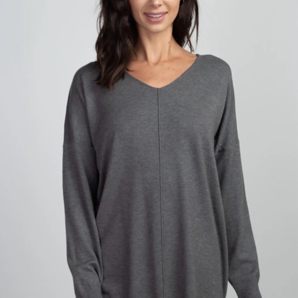 Grace & Lace Sweaters - Grace & Lace Cashmere Blend Sweater in Charcoal